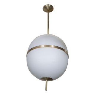 Ovoid opaline glass pendant by Spark Interior For Sale