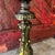 Hollywood Regency Vintage Ornate Brass & Marble Table Lamp With Leaf Motif Base For Sale - Image 3 of 12