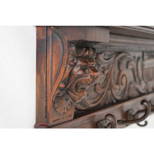 Antique French Renaissance Revival Coat Rack, 1880 For Sale - Image 4 of 8