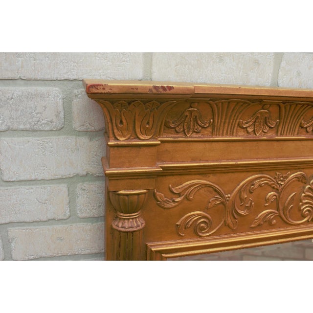 Late 20th Century Hollywood Regency Henredon for Charles X Collection Brass Wall Mirror For Sale - Image 5 of 9