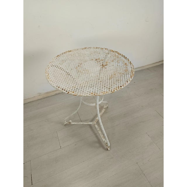 Perforated Metal Garden Table, 1920s For Sale - Image 4 of 13
