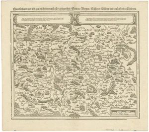 Early Woodcut Map of Franconia and Surrounding Regions, 1628