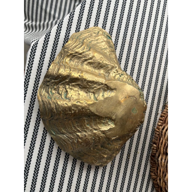 Metal Vintage Palm Beach Style Solid Brass Clam Shell Catchall Bowl For Sale - Image 7 of 18