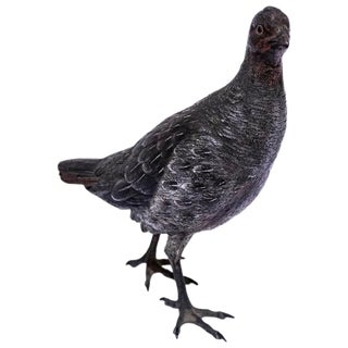 Vintage Bronze Pigeon Sculpture, France, 1950s For Sale