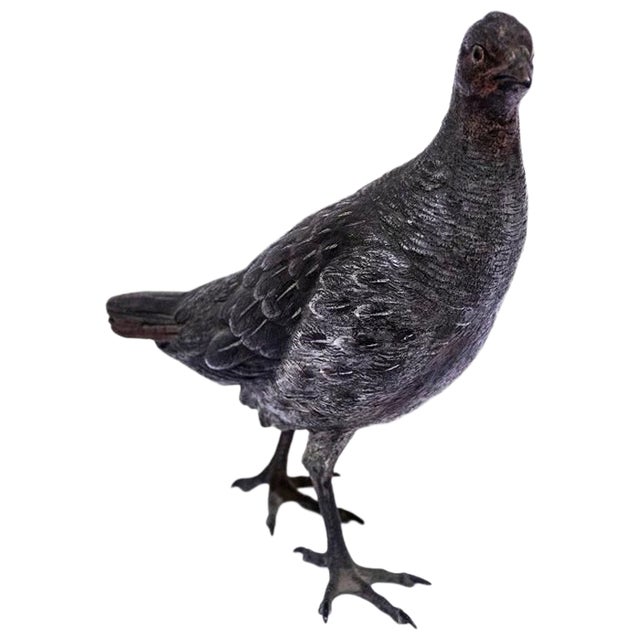 Vintage Bronze Pigeon Sculpture, France, 1950s For Sale
