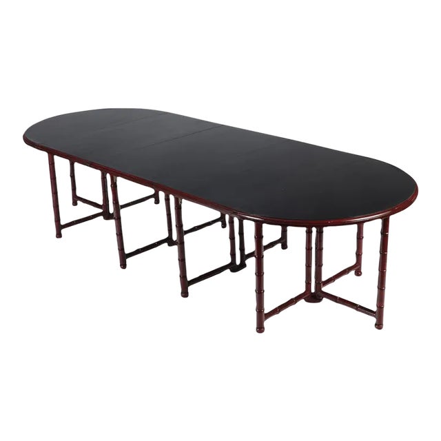 A French Faux Bamboo Dining Room Table, in the Manner of Jansen, C. 1960. For Sale