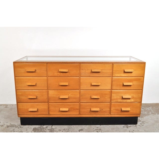 Brown Vintage Shop Display Cabinet in Oak and Beech, 1930s For Sale - Image 8 of 18