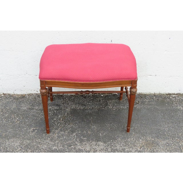 Wood Early 1900s Vanity Stool Bench Ottoman For Sale - Image 7 of 7