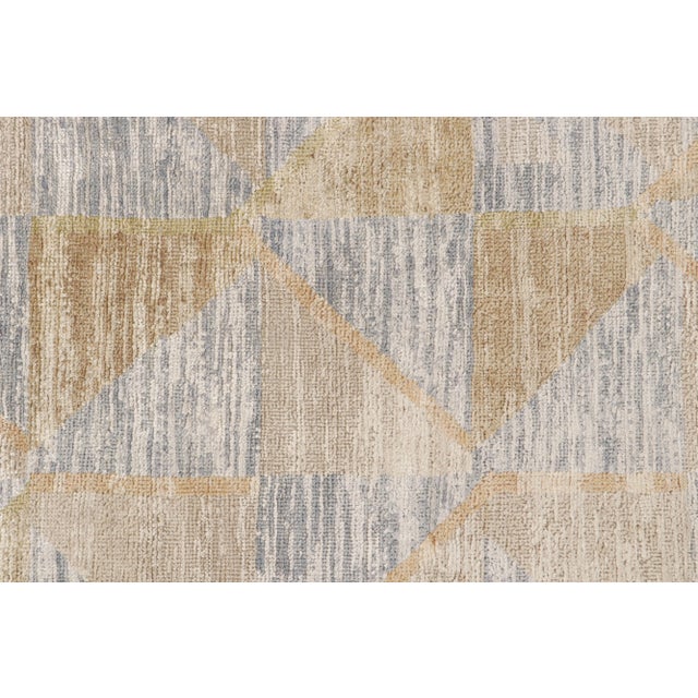 Rug & Kilim’s Scandinavian Style Rug in Blue and Beige-Brown Geometric Patterns For Sale In New York - Image 6 of 7