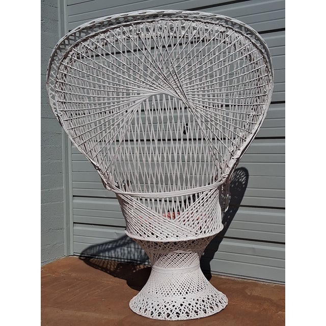 Mid 20th Century Mid Century Hollywood Regency Spun Fiberglass Peacock Throne Chair, by Russell Woodard For Sale - Image 5 of 7