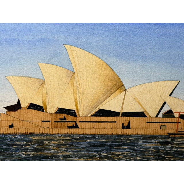 Mid-Century Modern 20th Century Painting Sydney Harbour Opera House House Australia Signed G. Douglas Hemingway For Sale - Image 3 of 18