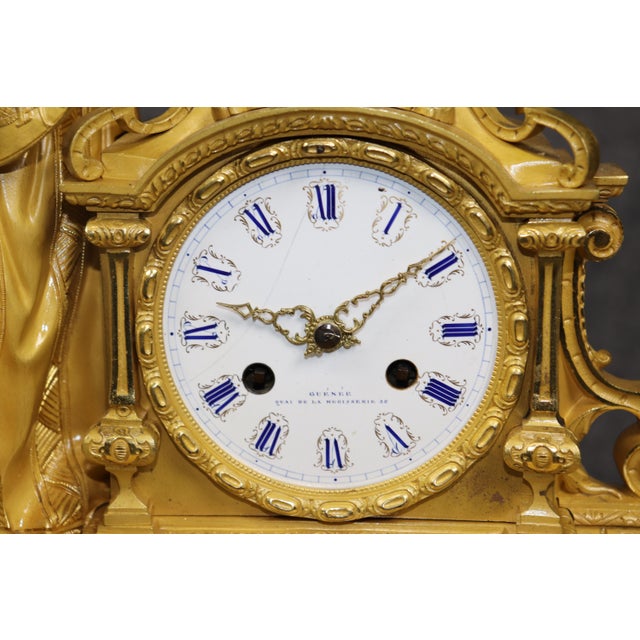 Antique French 19th C. English Style Mantle Clock by Guenee For Sale - Image 13 of 17