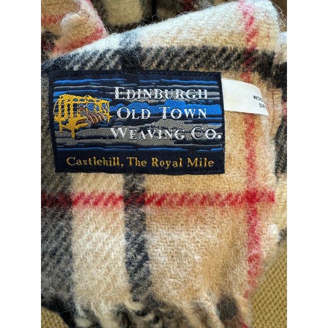 Beautiful cozy and chic vintage Burberry’s tartan style pattern, 100% wool Edinburgh frill throw blanket. Edinburgh Old...