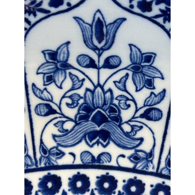 An impressive antique Wedgwood pitcher and wash basin set in the richly detailed “Brocade” pattern. Deep cobalt-blue...