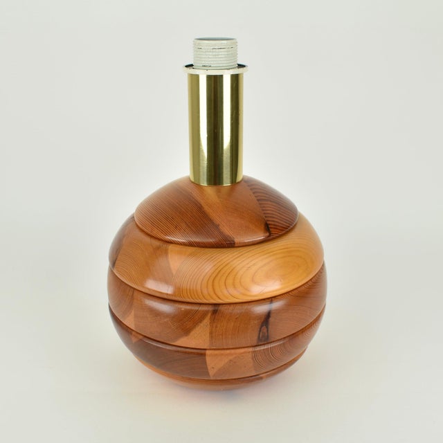Modernist Pine Wooden Table Light, 1970s For Sale - Image 12 of 12