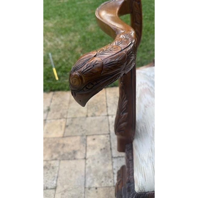 Set of 8 Hand-Carved Phoenix Back Chippendale Dining Chairs — Mahogany, Ball & Claw — Mid Century Revival For Sale - Image 15 of 17