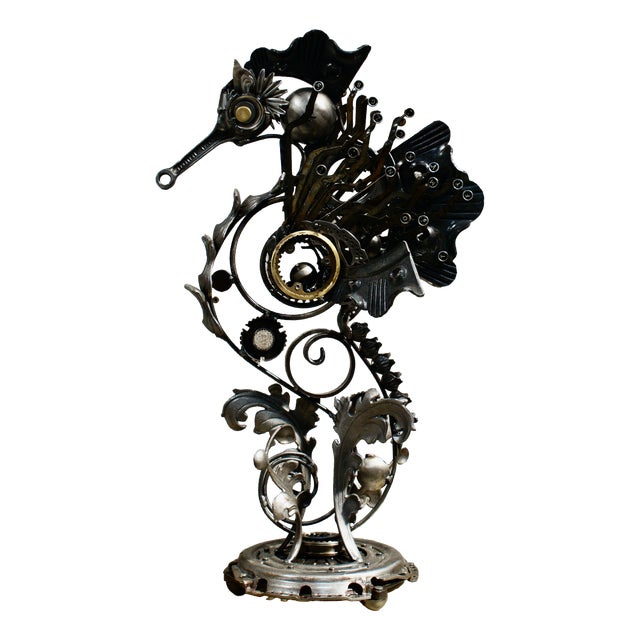 Simon Smith, Custom Steampunk Seahorse Sculpture, 1950, Mixed Media For Sale