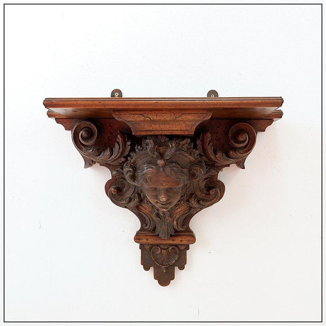 Antique Hand-Carved Wooden Wall Shelf, 19th Century For Sale - Image 16 of 16