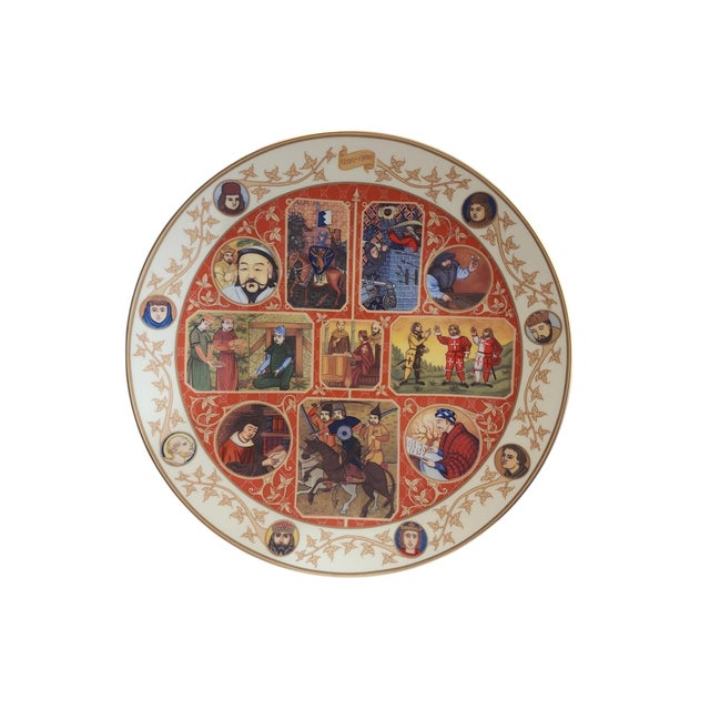 Rustic European Royal Doulton Millennium Collection Cabinet Plates - A Trio For Sale - Image 3 of 7