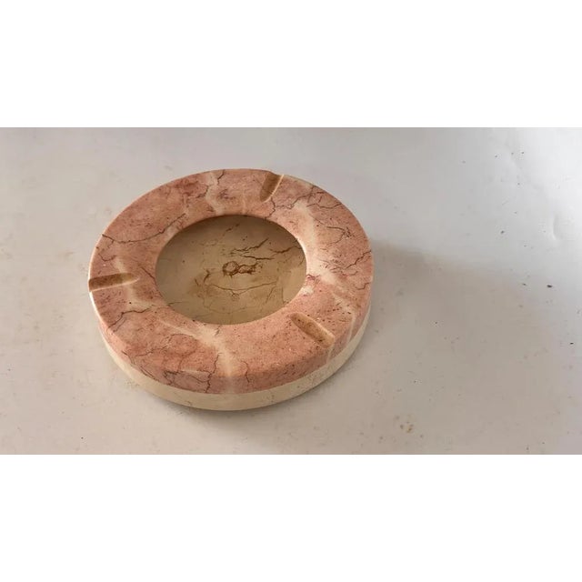 Stone Large Italian Pink Marble Ashtray, 1960s For Sale - Image 7 of 14
