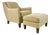 Early 21st C Vintage Contemporary Americana Smith Brothers Custom Upholstered Side Chair & Ottoman For Sale