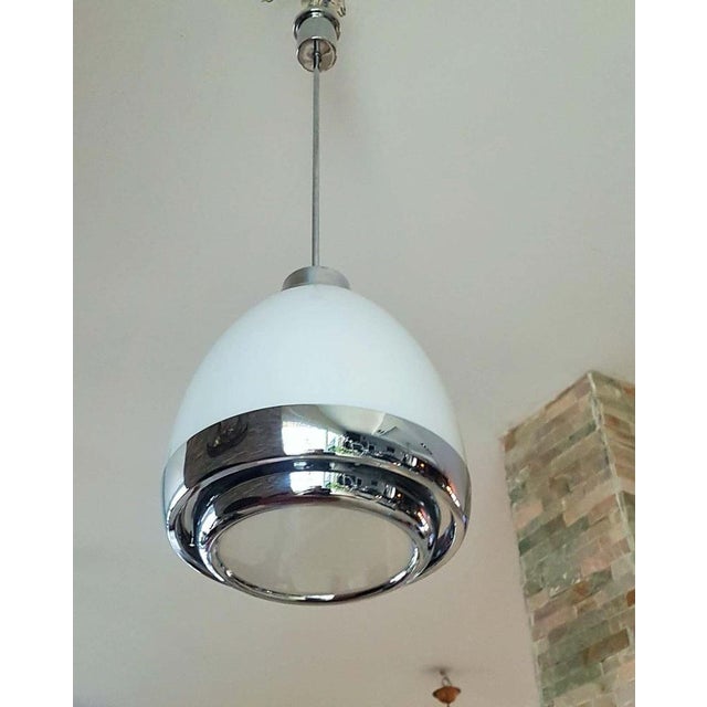 Glass & Metal Hanging Lamp by Pia Guidetti Crippa for Lumi, Italy, 1960s For Sale - Image 9 of 18