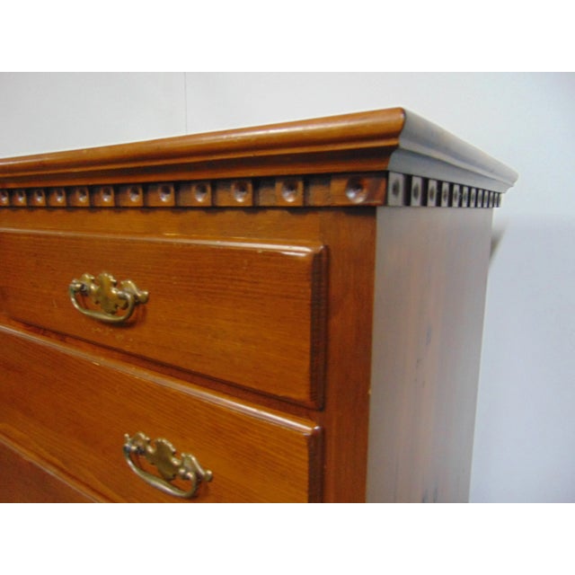 Mid 20th Century Pine Benchmade Chippendale Country Style Chest on Chest For Sale - Image 5 of 9