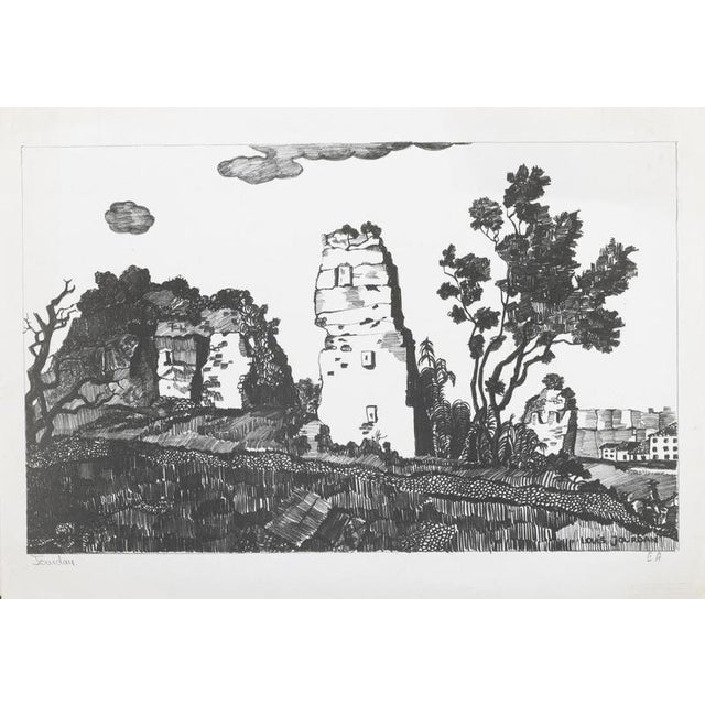 Louis Jourdan, Landscape, 20th Century, Screenprint For Sale - Image 6 of 6