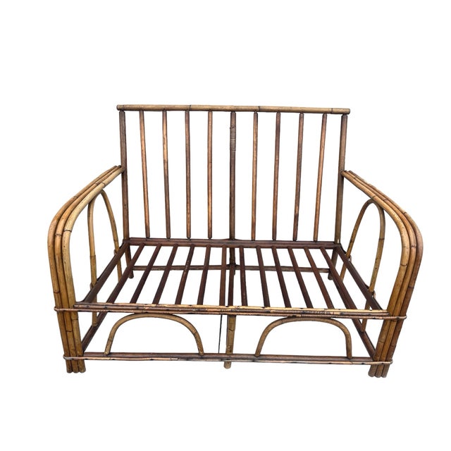 Vintage 1960’s Bamboo Settee/ Loveseat For Sale In West Palm - Image 6 of 10