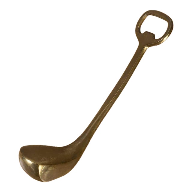 1950s French Brass Golf Club Bottle Opener For Sale