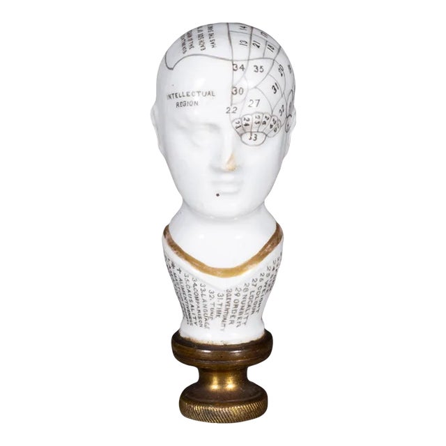 Early 19th C. Porcelain Phrenology Stamp/Pipe Stamper C.1820 For Sale