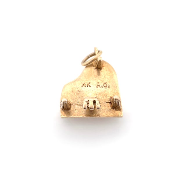Vintage 1950s 14k Articulating Pianoforte Charm, Piano Pendant For Sale - Image 10 of 15
