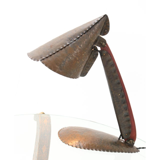 Magnificent Art Deco Amsterdam School table lamp. Design by Johan Verhey Rotterdam. Striking Dutch design from the 1930s....