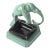 Art Deco Green Enamel & Black Ceramic Sculptural Elephant Ash Tray Signed Nuart For Sale