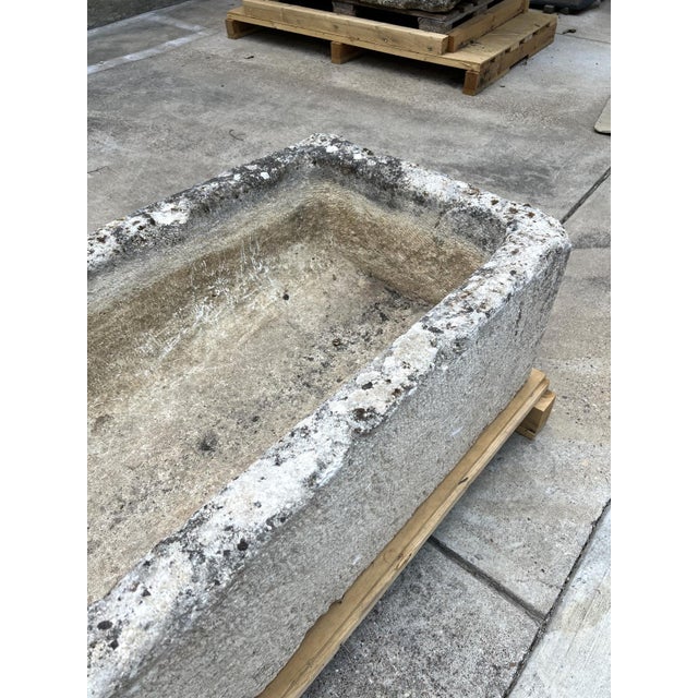 A Long Rectangular Limestone Field Trough From Burgundy, France, 19th Century For Sale - Image 4 of 16