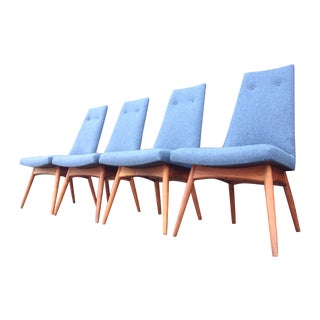 Blue Adrian Pearsall Dining Chairs - Set of 4 For Sale