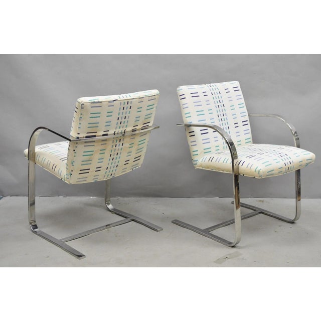 Late 20th Century Vintage Mid Century Modern Brno Style Chrome Cantilever Arm Chairs after Milo Baughman - a Pair For Sale - Image 5 of 15
