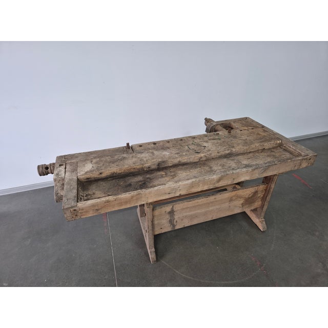 Antique Carpenter's Workbench, 1920s For Sale - Image 4 of 18