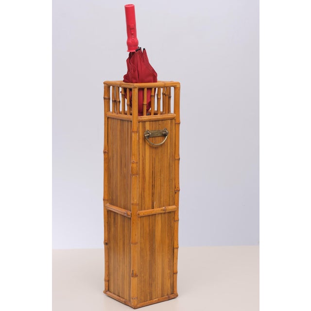Chinese Bamboo Umbrella Stand, 1960s For Sale - Image 6 of 8