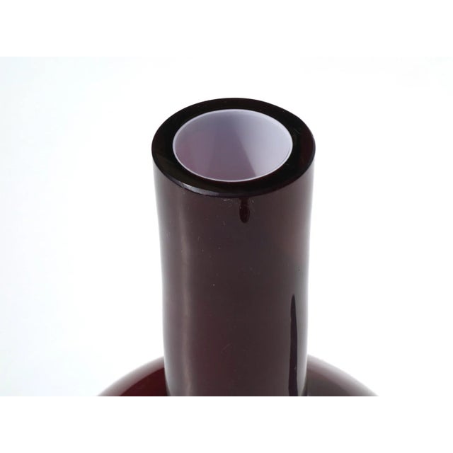 Italian Purple Murano Glass Bottle from Gianfranco Frattini Progetti, 1970s, in Flawless conditions. Designed 1970 to 1979...