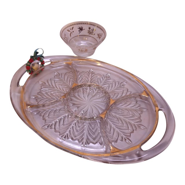 Crystal Divided Hostess Platter Chairish