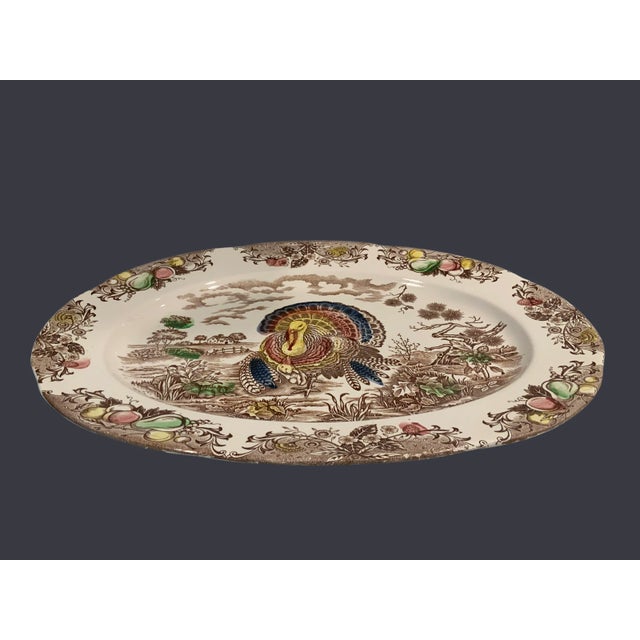 Large vintage transfer ware Turkey platter. Made in Japan.