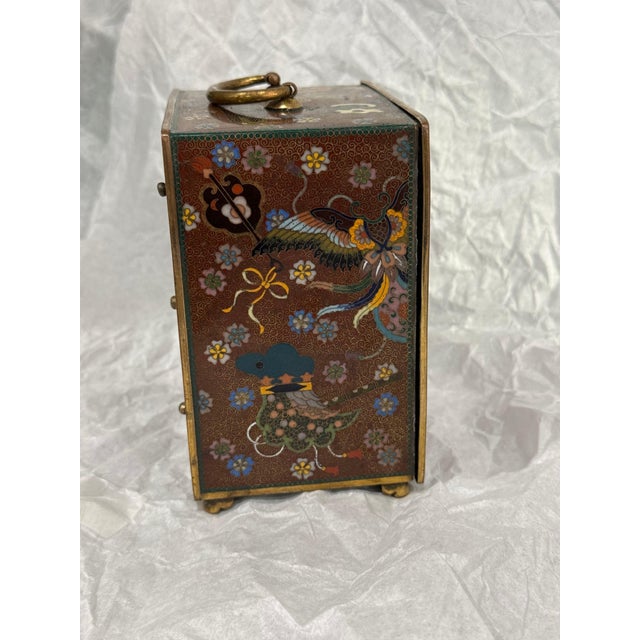 Japanese Cloisonne Enamel Rare Six Drawer Jewelry Chest, Attributed to Inaba For Sale - Image 13 of 16
