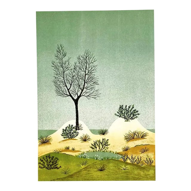 1960s French Beach Scene Lithograph For Sale