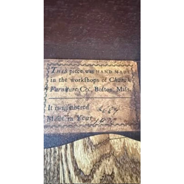 Brown Antique Side Table Handmade by Charak Furniture in 1930 For Sale - Image 8 of 9