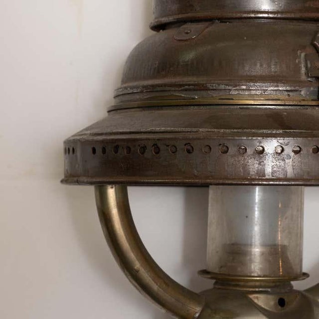 Nautical Vintage Retrofitted Kerosene Lantern For Sale - Image 3 of 12