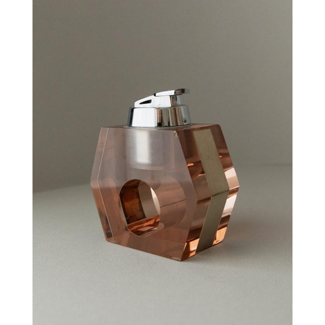 Vintage Acrylic Glass Table Lighter by Astrolite For Sale - Image 3 of 11