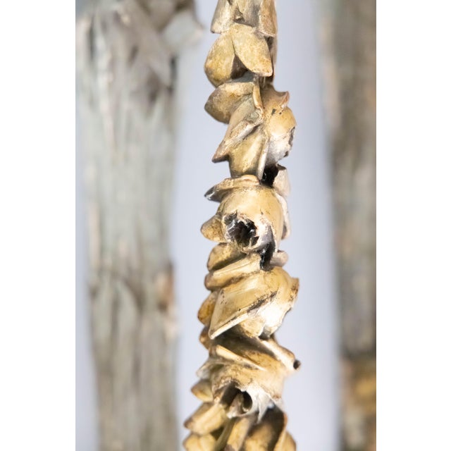 Romantic 19th Century French Gray & Giltwood Roses Hanging Architectural Fragments Wall Swags - A Pair For Sale - Image 11 of 15