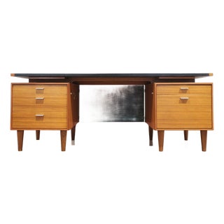Mid Century Modern Vintage Teak Office Desk by Lucas Danish Style For Sale