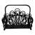 Boho Chic Black Painted Rattan Magazine Rack For Sale